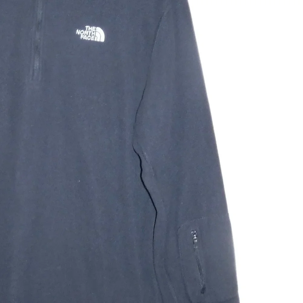The North Face Mens sz M CLS1 Black Lightweight Brushed Fleece 1/4 Zip Pullover